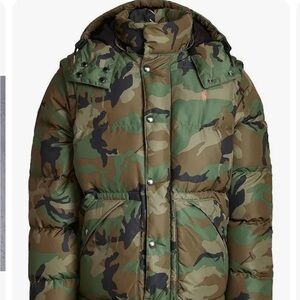 Polo camouflage puffer jacket, size Small (classic fit) so a Medium will fit it
